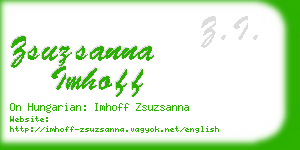 zsuzsanna imhoff business card